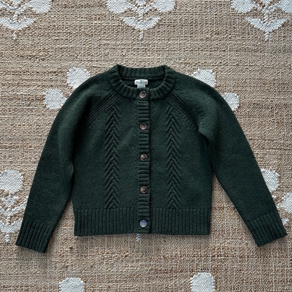 Olive Juice Green Wool Cardigan